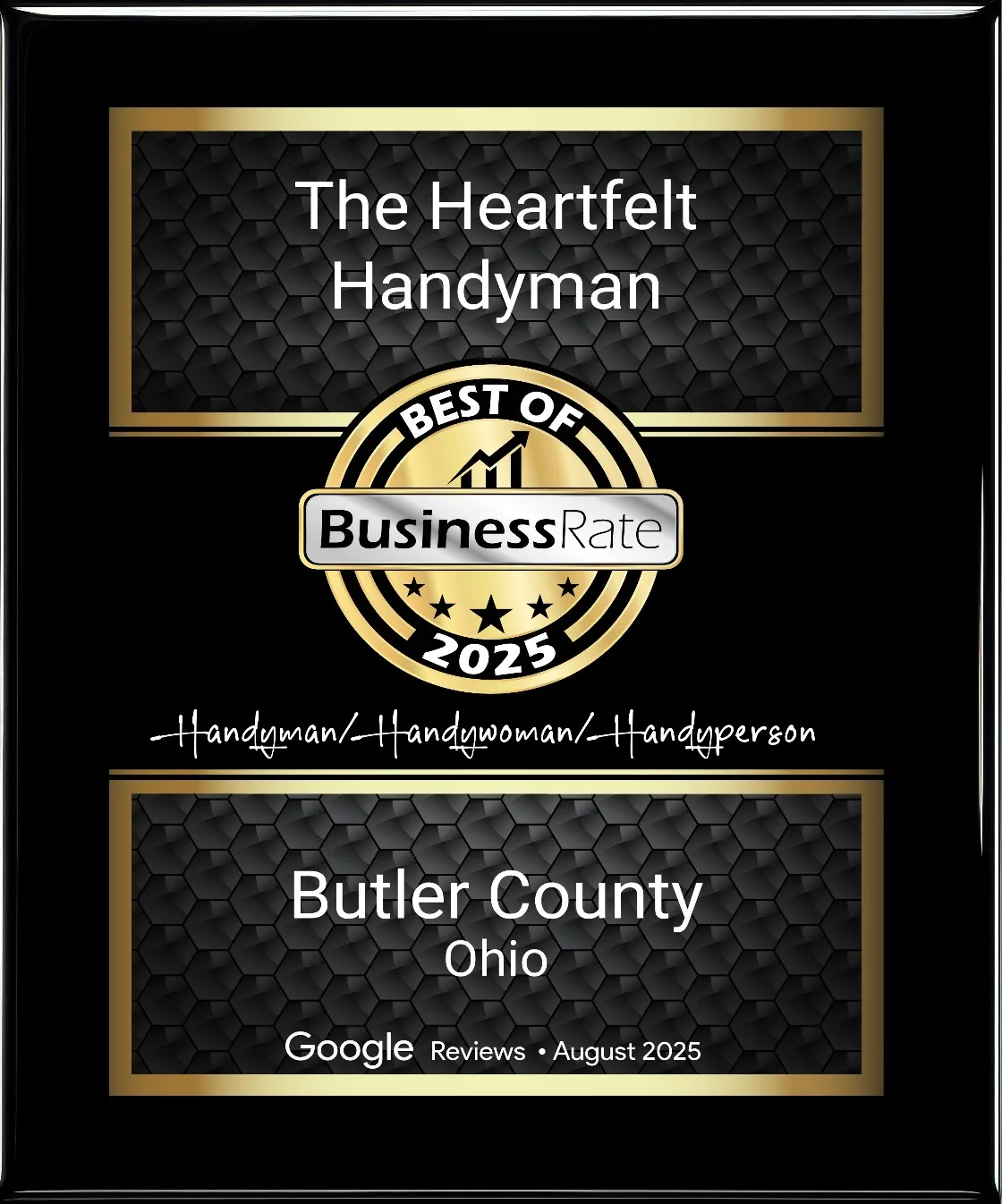 Award for Best Handyman in Butler County 2025