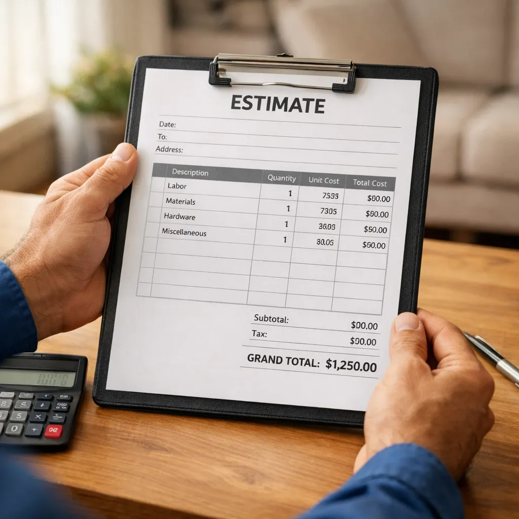 Handyman providing written project estimate in Trenton OH with transparent pricing