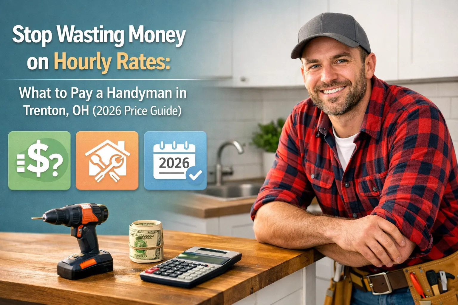 Illustrated guide to handyman pricing and project-based rates in Trenton, Ohio
